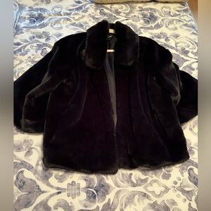Like New Plus Size 2X Black Faux Fur Jacket
